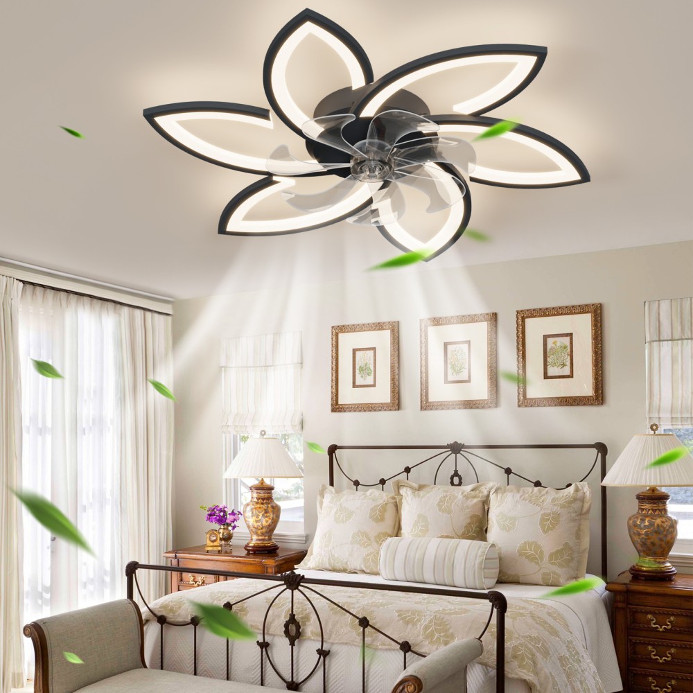 30.7" Ceiling Fan with Light, Remote, 6 Speeds, 3 Color Temperatures