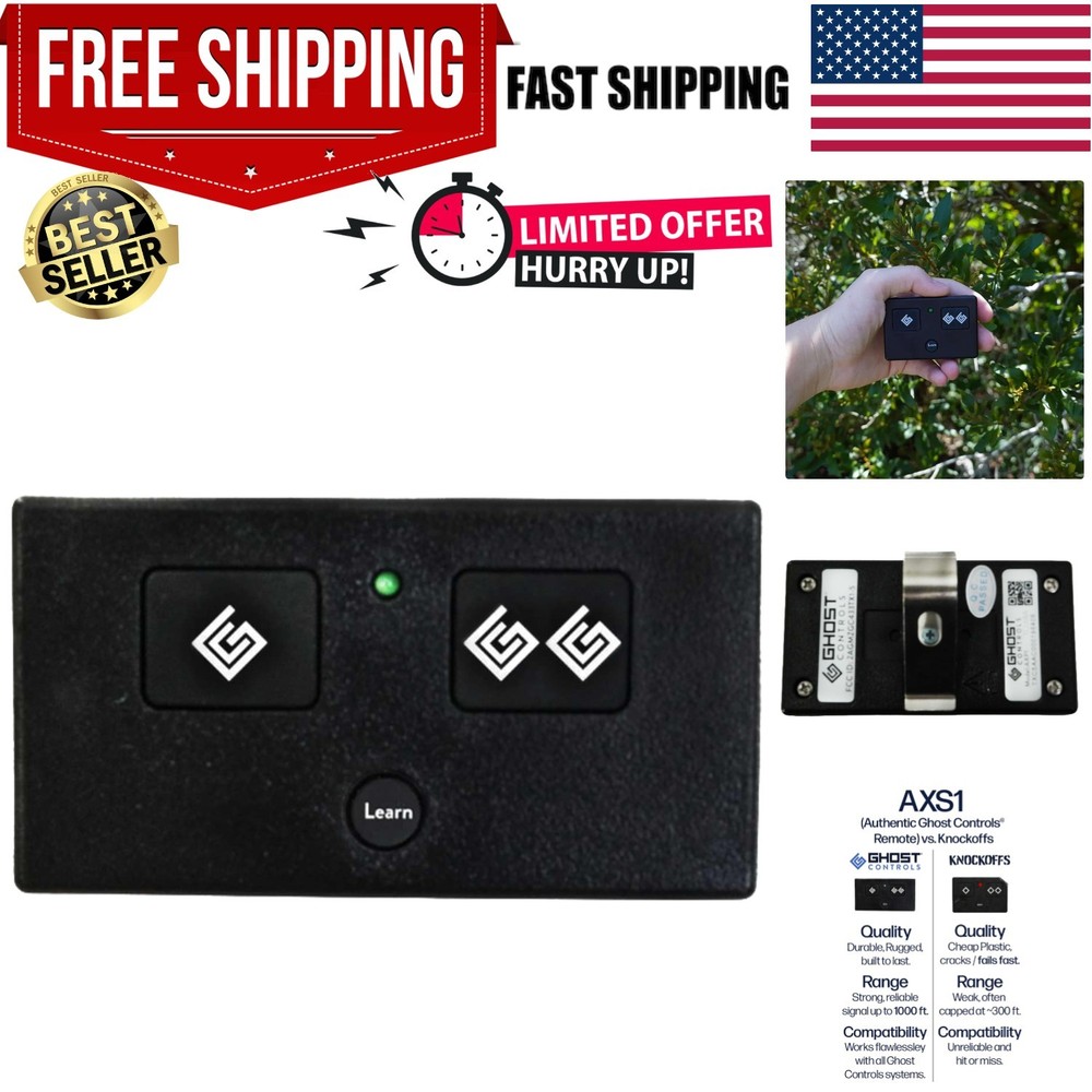 Ghost Controls Compatible 3-Button Gate Remote - Battery Status & Partymode