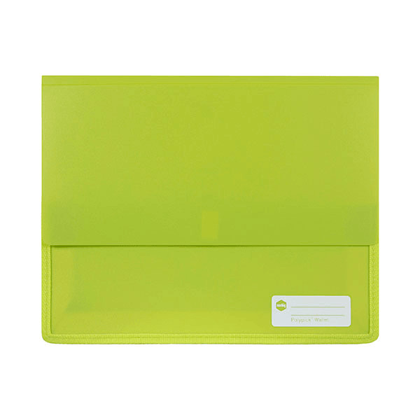 NEW 5x Marbig Polypick Document Wallet Heavy Duty A4 Green Lime Pack