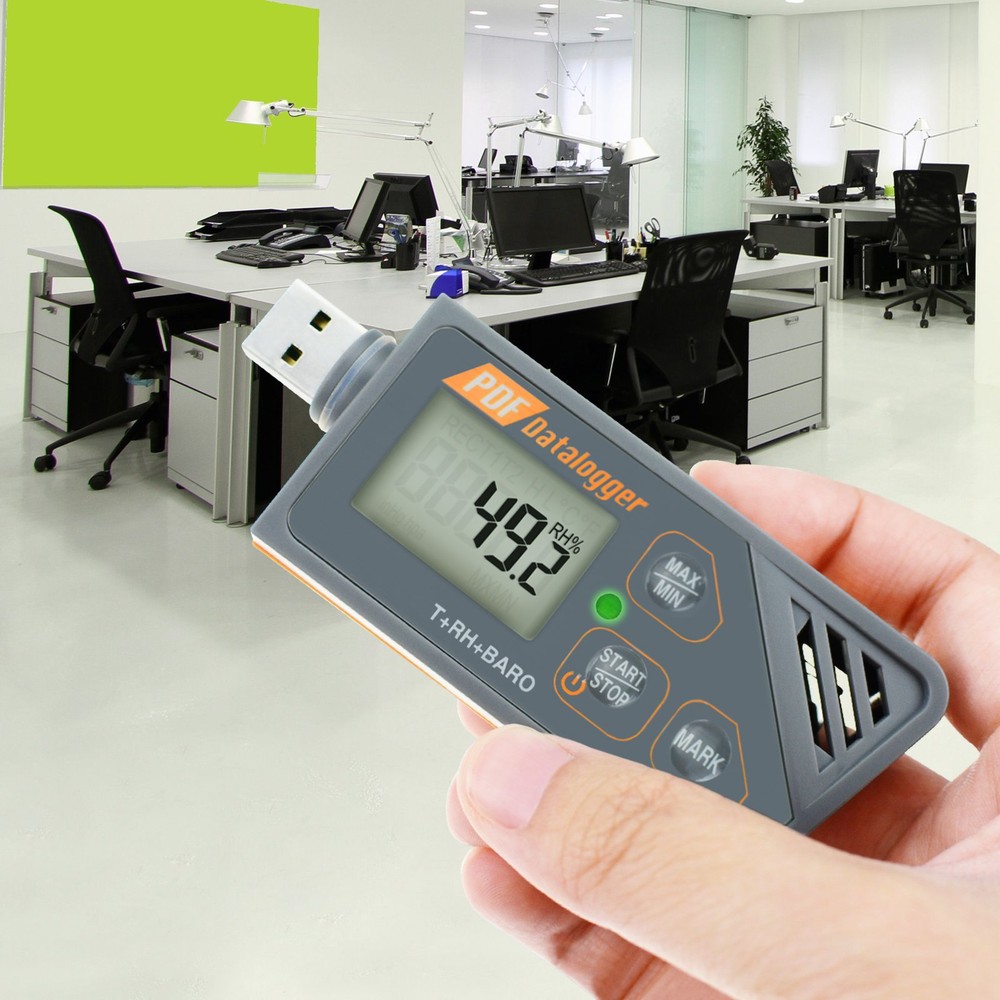 Digital USB Data logger Humidity Temp Internal Sensor Recorder PDF Excel Report