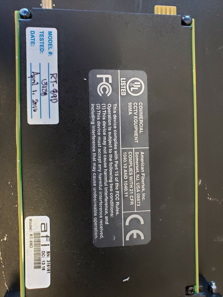 American Fibertek AFI RT-89D Module TESTED ( A1-2)