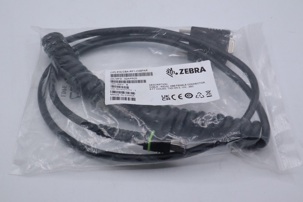 CBA-RF1-C09PAR - Zebra RS232 Cable (9  Coiled)