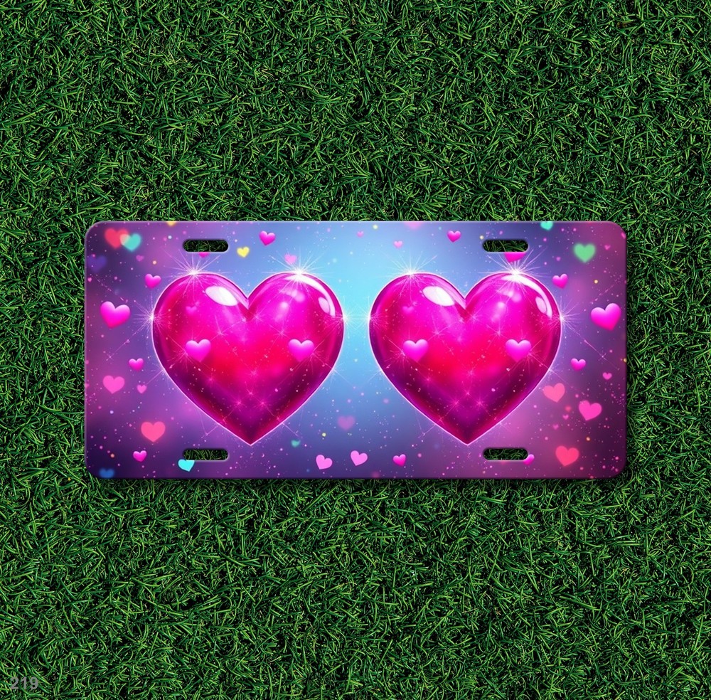 High Quality Hearts License Plate Personalized Auto Tag Unique Gift