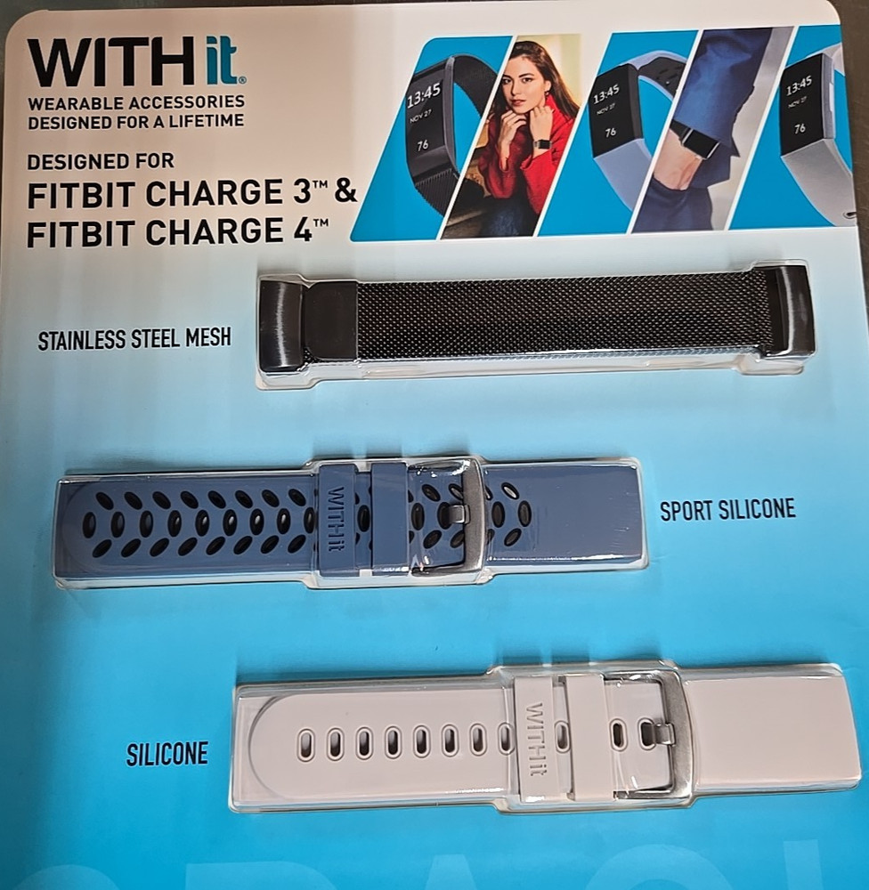 3pk Withit Replacement Bands for Fitbit Charge 3 & 4