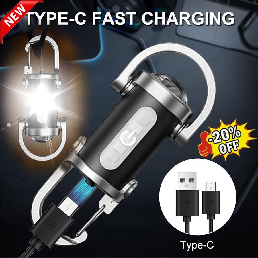 Portable Rechargeable Bright Keychain Flashlight Phone Charger,Emboadlie Mode AE