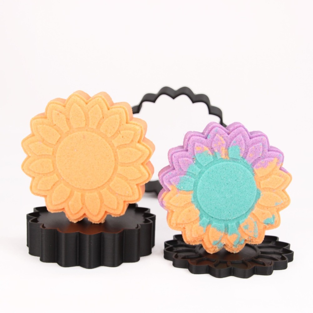 SUNFLOWER Bath Bomb Mold, DIY original BathBombs Set 3D Printed Kit