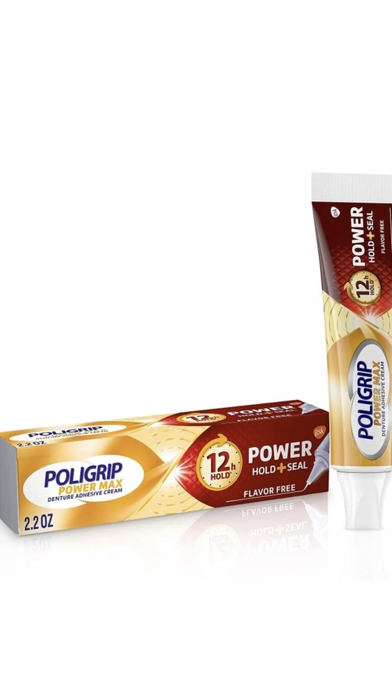 Poligrip Power Max Denture Adhesive Cream-2.2oz. Each Ex 2025