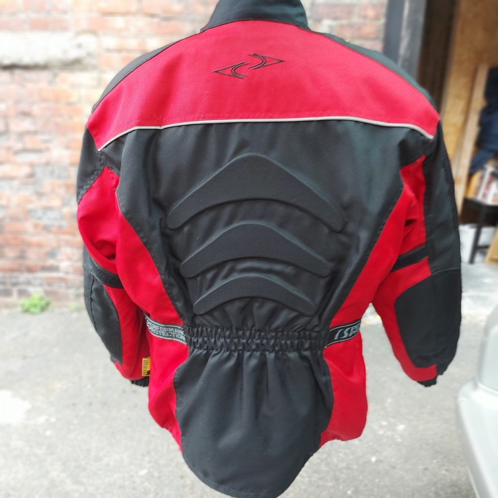 RS Performance Motorcycle Jacket Mens Size 42 black Red Textile Protection Lined