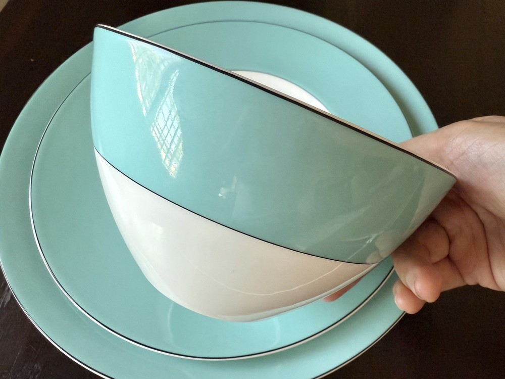 Kate Spade New York Rutherford Circle Turquoise dinner set NEW