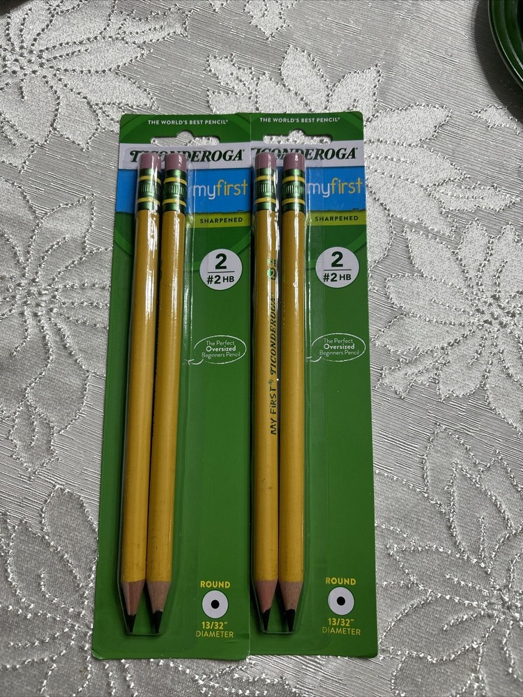 My First Ticonderoga #2 Large Oversized Pencils Total 4 Sharpened 2 Pack