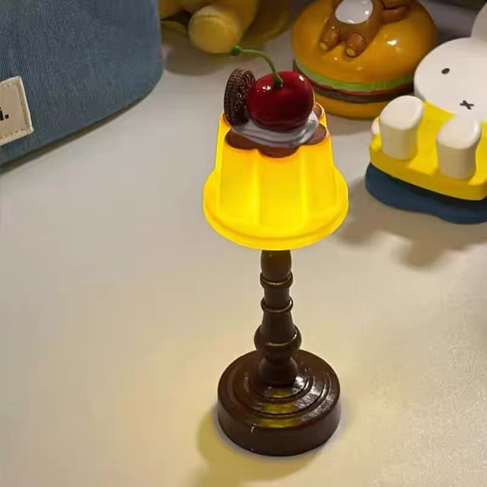Cute Pudding Mini Night Light Bedside Table Lamp Bar Desktop Ornament Gift US