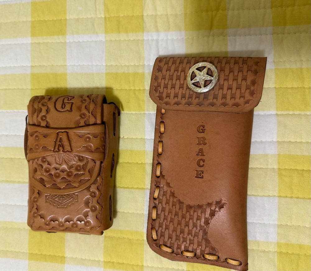Vintage Leather Tooled Items