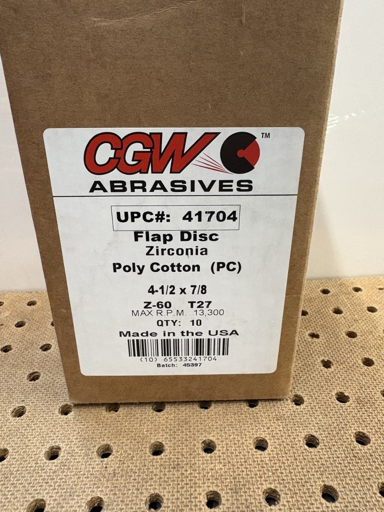 CGW Flap Disc 4-1/2 x 7/8 (Box of 10) #41704 Z-60