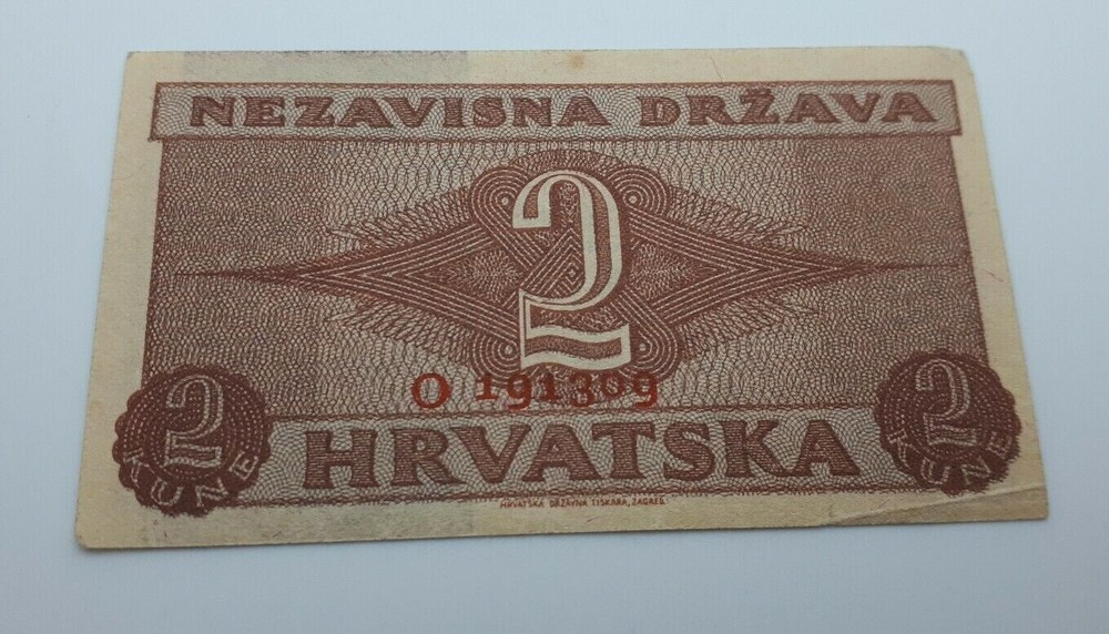 2 Kune 1942. Croatian banknotes !