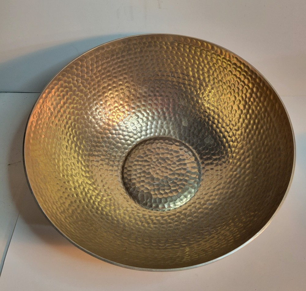 Hammered Metal 10" Serving Bowl