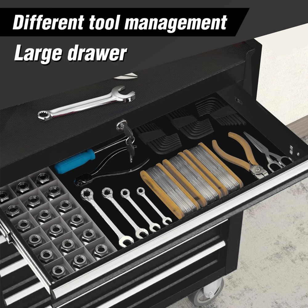 5-Drawer Rolling Tool Chest with Wheels & Storage Organizer Box