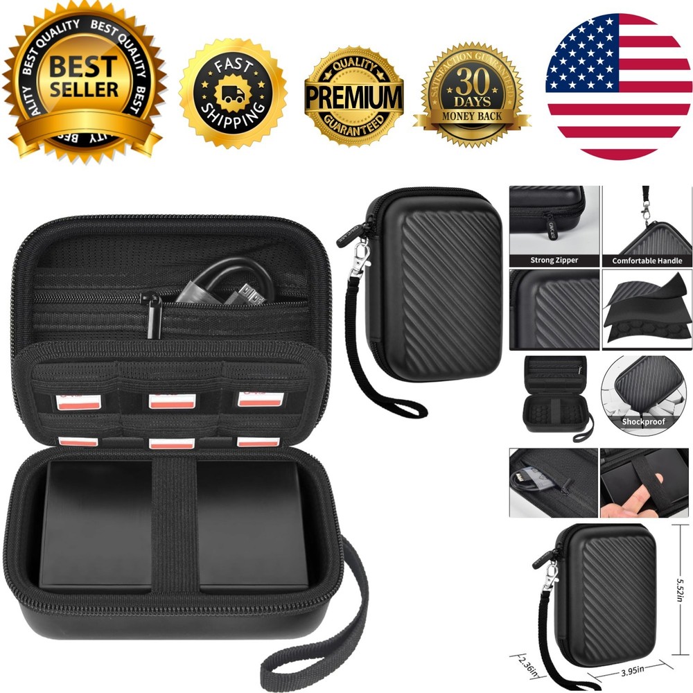 Slim & Durable External Hard Drive Case for Travel - Fits Seagate & WD Elements