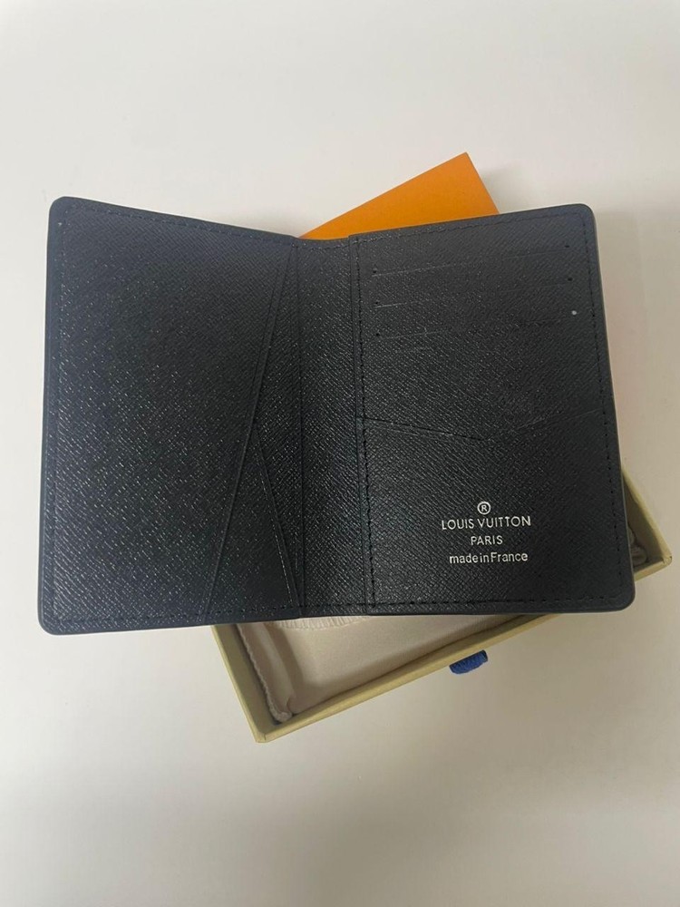 Louis Vuitton Pocket Organizer Monogram Eclipse LV Black Authentic