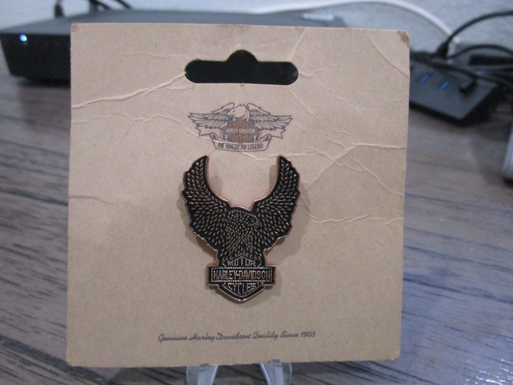 Harley-Davison Motor Cycles Copper Studded Eagle Lapel Pin #992T