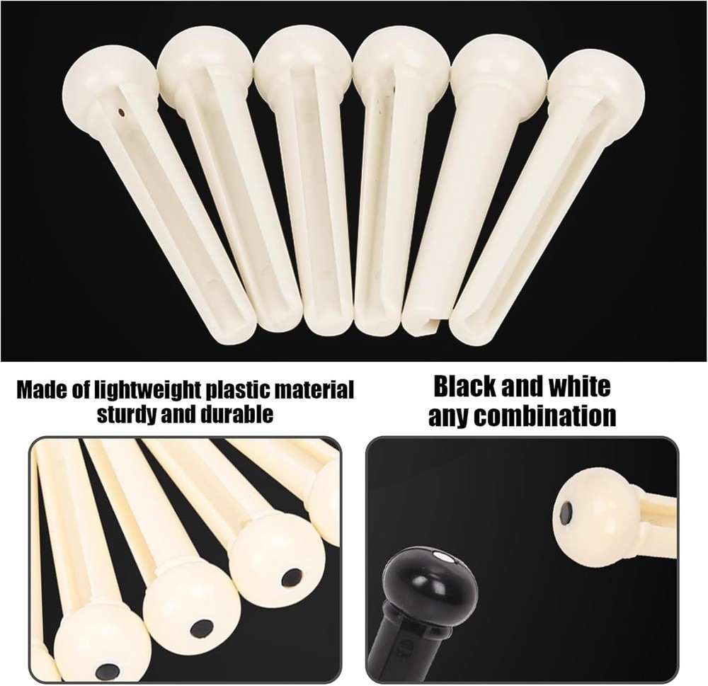 Guitar String Pins Pegs With Bridge Pin Puller Remover, Saddle Nut, 12pcs