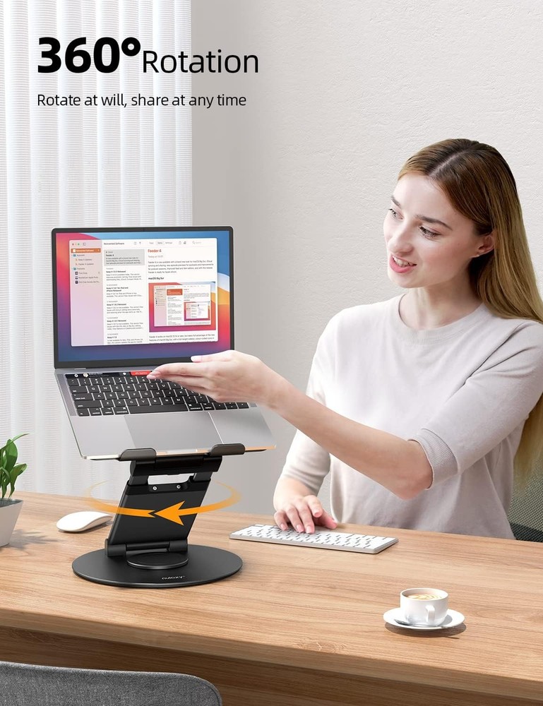 Telescopic 360 Rotating Laptop Stand for Desk Adjustable Height Swivel Pull