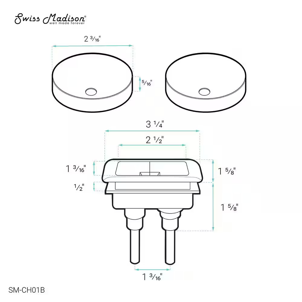 Toilet Hardware, Matte Black