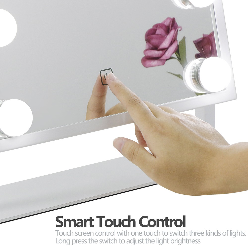 Makeup Mirror Vanity Mirror Hollywood Table Top with 12 LED Dimmable Bulb