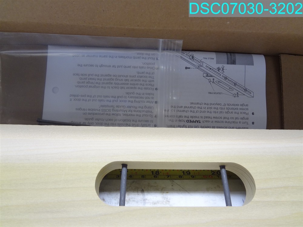 SOSS INVISIBLE HINGE ROUTER GUIDE INSTALLATION TEMPLATE 7033