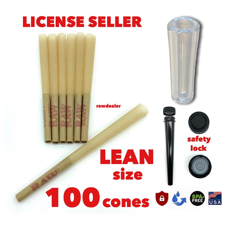 RAW lean size cone (100PK)+philly tube+glass cone tip