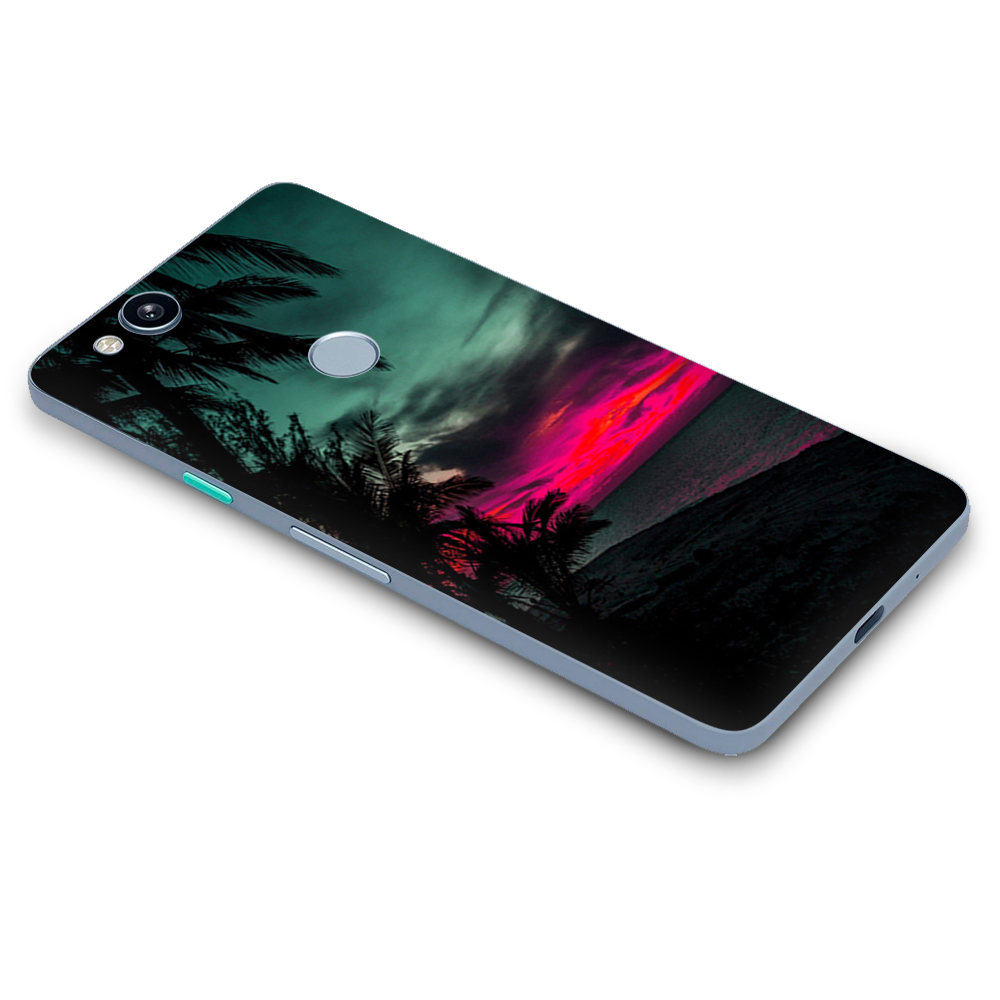 Google Pixel 2 Skins Decal Wrap Ocean sunset Pink sky