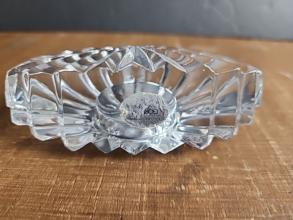 Gorham Decorative Crystal Clock Full Lead Crystal Needs Battery