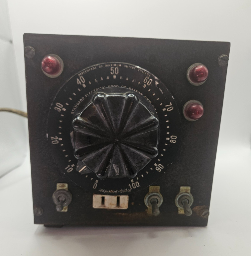 Vintage Standard Electrical Adjust-A-Volt Variable Transformer Variac Untested