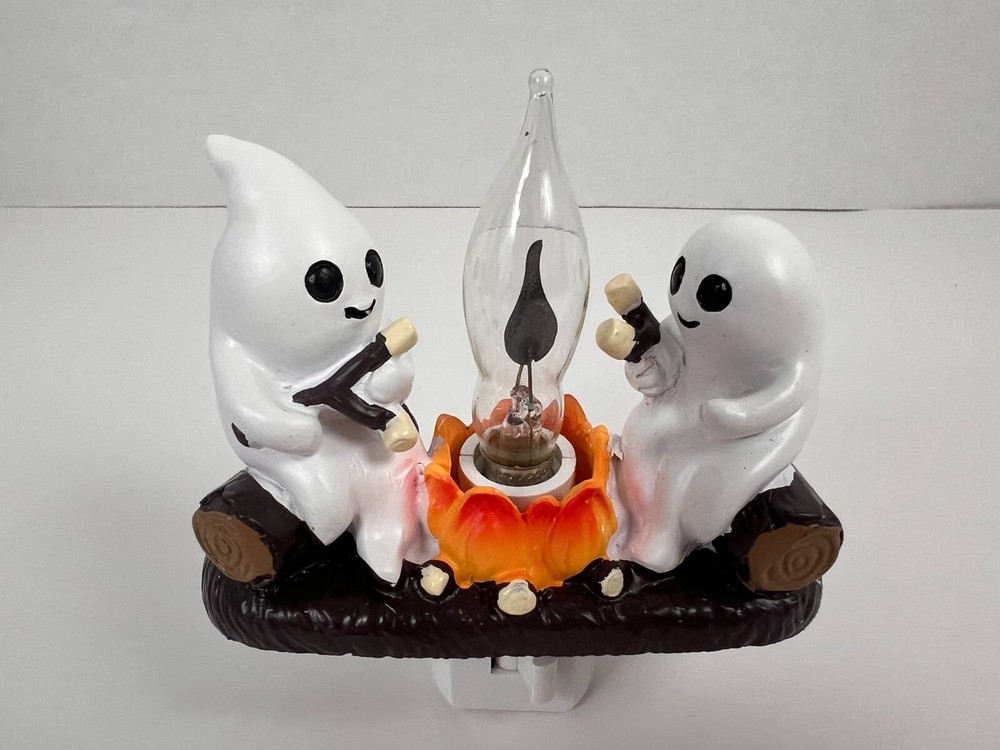 Halloween Ghost Campfire Fire Marshmallow Night Light Flickering Nightlight Gift