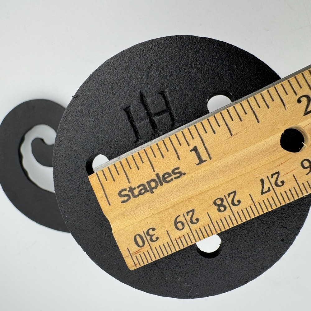 1 Pair - Black Galvanized Iron Scroll Post Mount Shutter Dogs w/ Hammered Edge