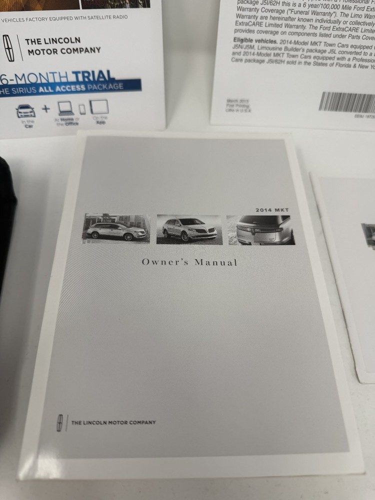 2014 Lincoln MKT Owners Manual OEM Complete Set