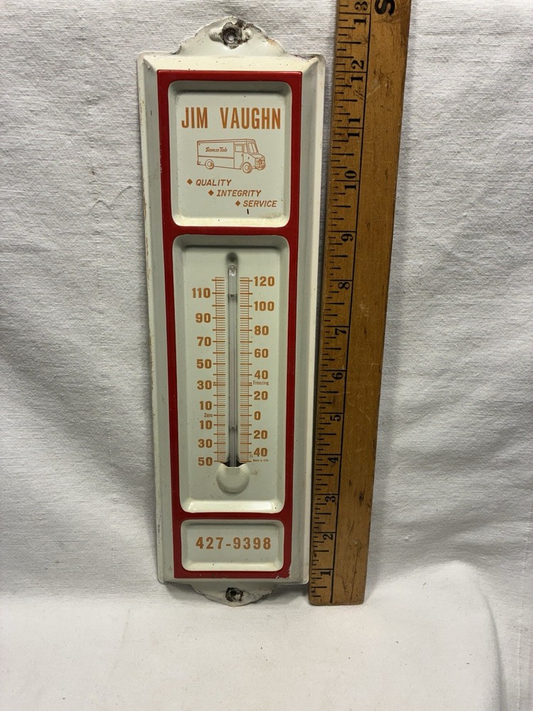 ADVERTISING THERMOMETER Jim Vaughn Quality Integrity Service