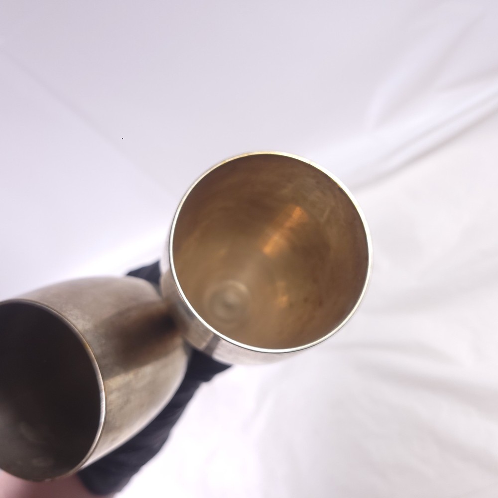 Vintage Silver Tone Champagne Flutes