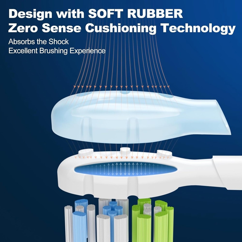 Advanced Sonicare Replacement Brush Heads - 8 Pack, Soft & Effective Cleaning