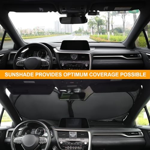 Car Sun Shade Windshield - Foldable Sun Car Window Shield 210T Coated Silver