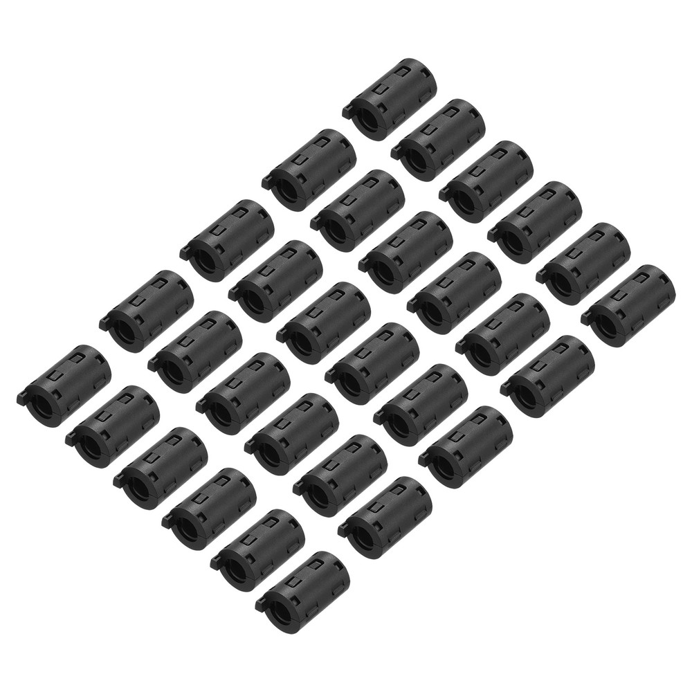 30Pcs Ferrite Filter Ring Core RFI EMI Cable Clip ID 11mm Black