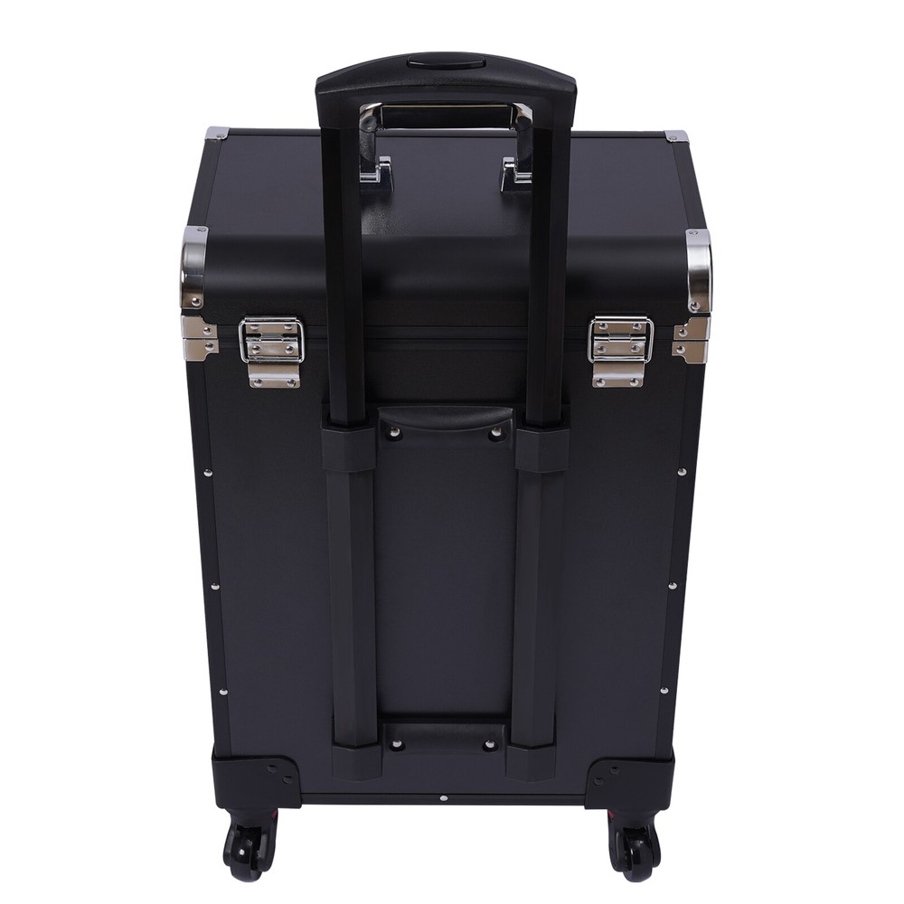 Rolling Makeup Train Case Cosmetic Professional Trolley Makeup Storage Organizer