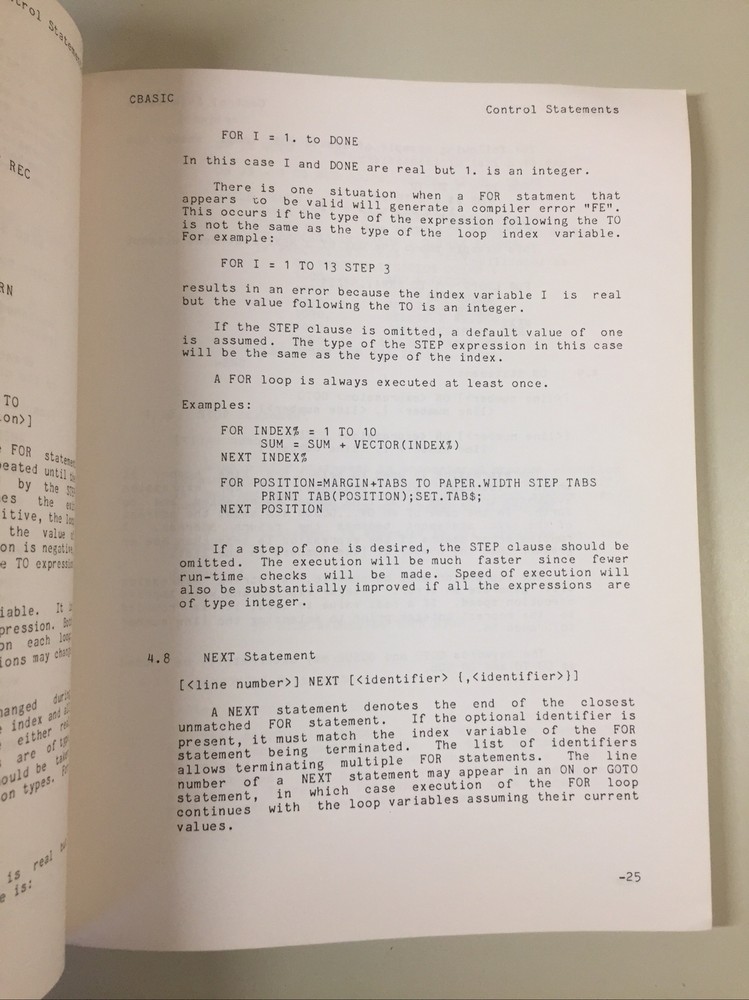 Vintage 1980 Compiler Systems CBASIC A Reference Manual Version 2