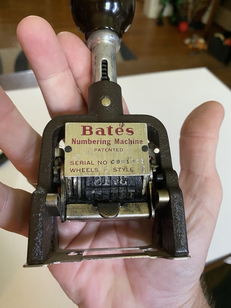 Vintage Numbering Machine Stamp Bates