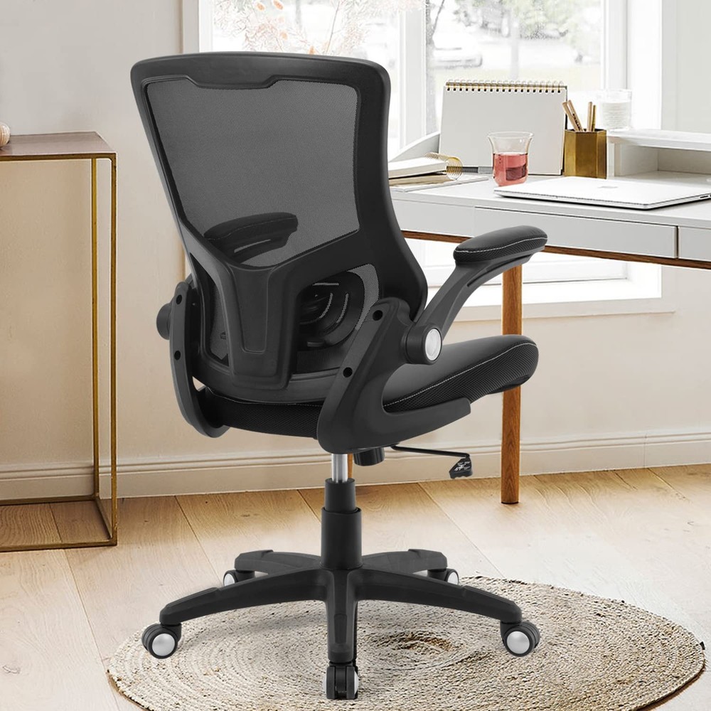 X XISHE Ergonomic Adjustable Height Home Desk, Swivel Mesh Midback Computer