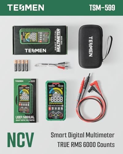 Digital Multimeter TRMS 6000 Counts Voltage Tester NCV Temperature Capacitance