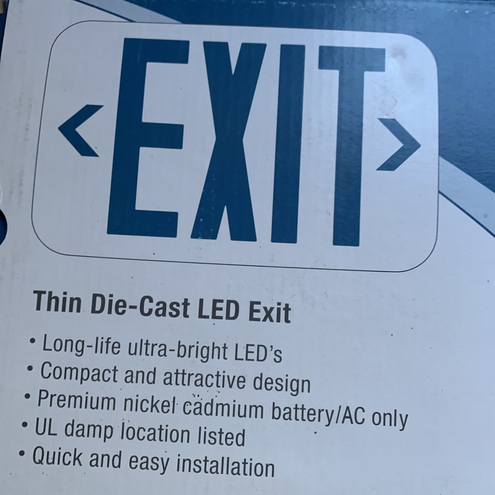 Compass Thin Die-Cast LED Emergency Exit Sign CCESRE WYZ