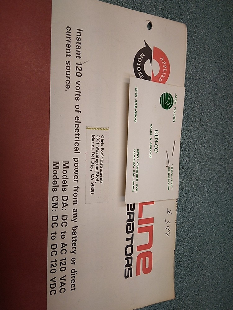 Redi Line Motor Generator Model DA Catalog
