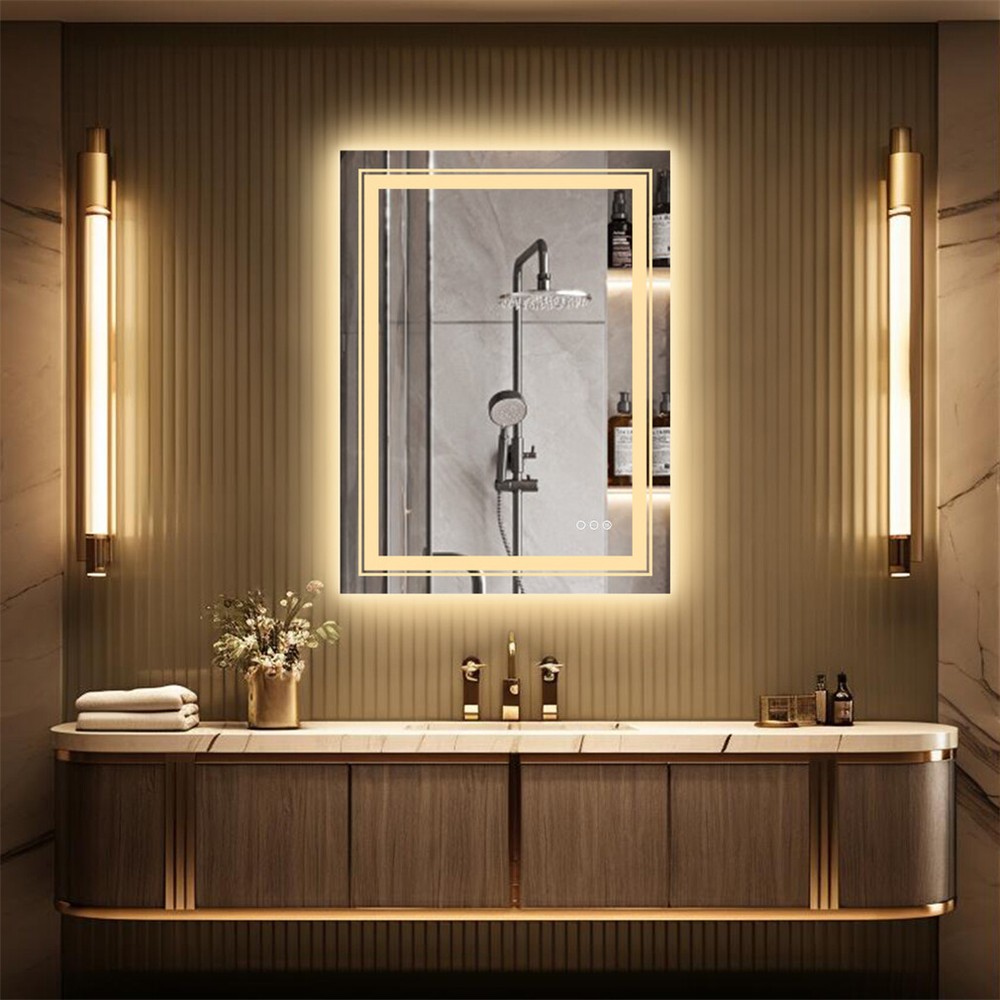 Modern Eye-protection LED Bathroom Mirror Wall Mounted Dimmable Makeup Mirror
