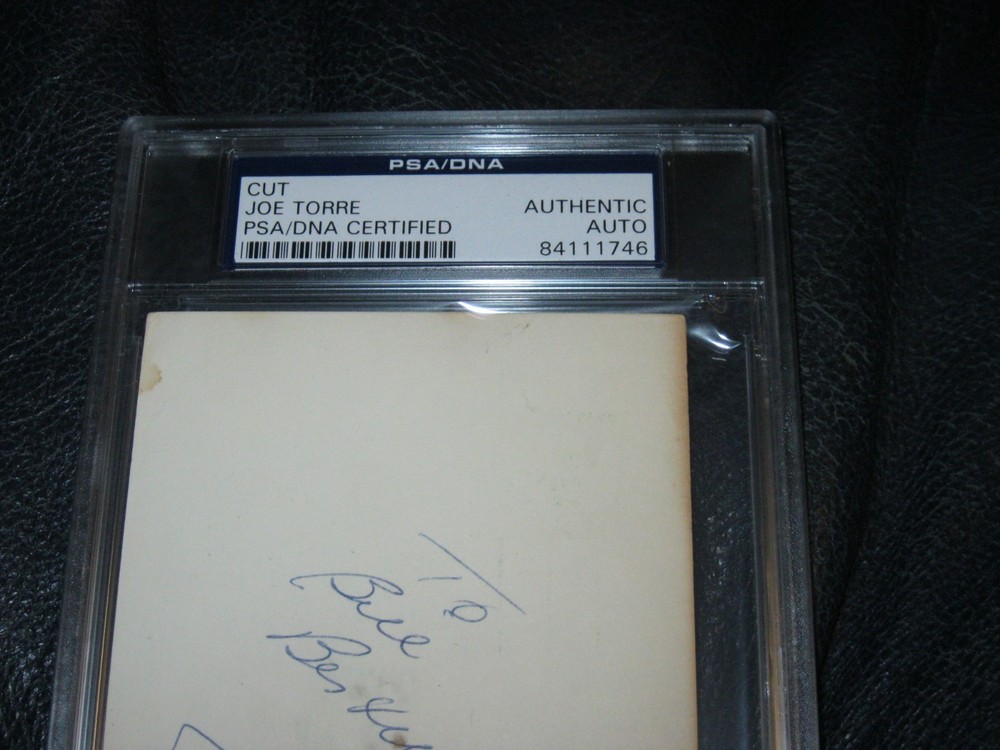Joe Torre Autographed Cut PSA Cert Encapsulated