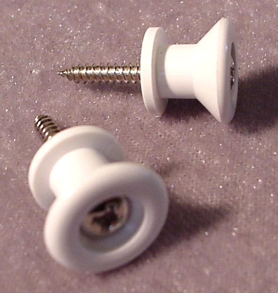 WHITE GUITAR OR MANDOLIN STRAP PINS - ENDPINS